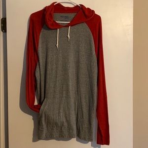 Old navy pullover hoodie with grey and red